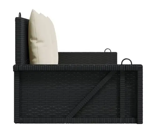 Sūpynės Su Pagalvėlėmis, Juodos, 119X56X48cm Polirotangas