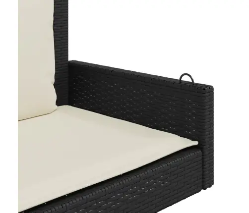 Sūpynės Su Pagalvėlėmis, Juodos, 119X56X48cm Polirotangas