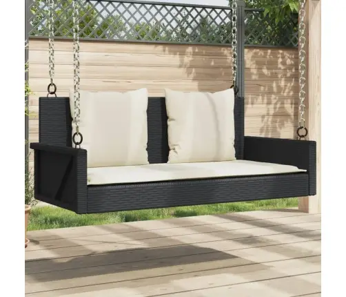 Sūpynės Su Pagalvėlėmis, Juodos, 119X56X48cm Polirotangas