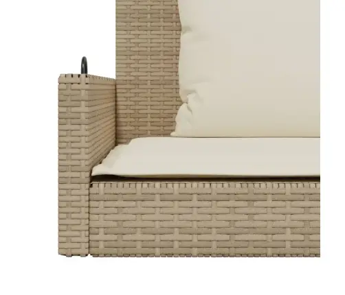 Šūpoļu Sols Ar Spilveniem, Bēšs, 119X56X48 Cm, Pe Rotangpalma Vidaxl