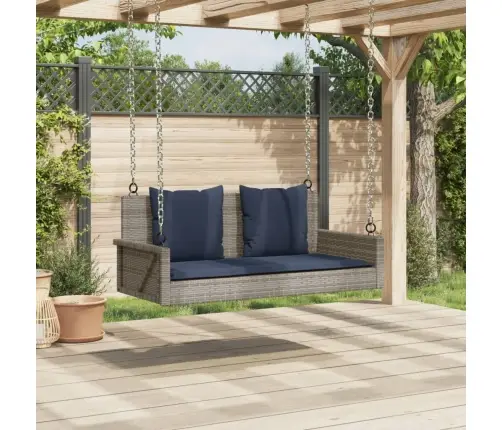 Sūpynės Su Pagalvėlėmis, Pilkos Spalvos, 119X56X48cm Poliratanas