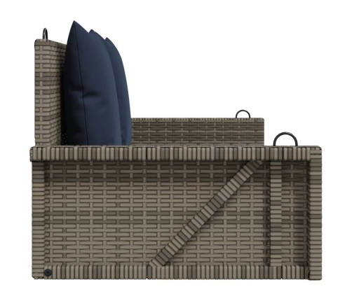 Šūpuļsols Ar Spilveniem, Pelēks, 119X56X48 Cm, Polietilēna Rotangpalma Vidaxl