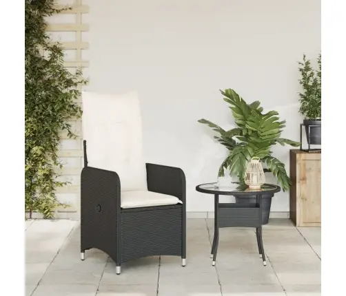 Atgāžams Dārza Krēsls Ar Matračiem, Melna Pe Rotangpalma Vidaxl