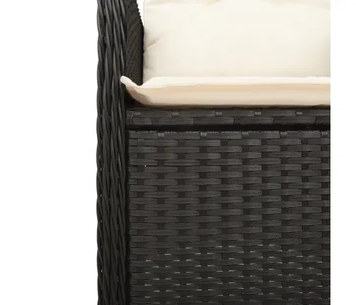 Atgāžams Dārza Krēsls Ar Matračiem, Melna Pe Rotangpalma Vidaxl