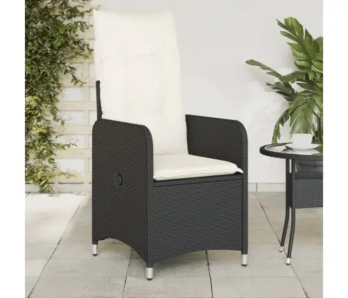 Atgāžams Dārza Krēsls Ar Matračiem, Melna Pe Rotangpalma Vidaxl