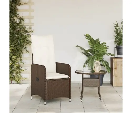 Atgāžams Dārza Krēsls Ar Matračiem, Brūna Pe Rotangpalma Vidaxl