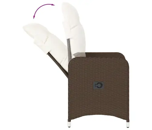 Atgāžams Dārza Krēsls Ar Matračiem, Brūna Pe Rotangpalma Vidaxl