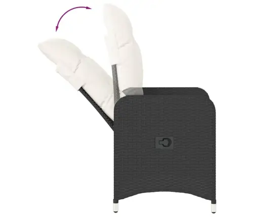 Dārza Krēsli, 2 Gab., Ar Galdu, Melna Pe Rotangpalma Vidaxl