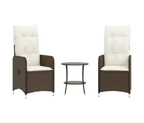 Dārza Krēsli, 2 Gab., Ar Galdu, Brūna Pe Rotangpalma Vidaxl