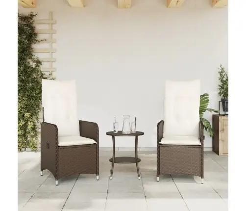 Dārza Krēsli, 2 Gab., Ar Galdu, Brūna Pe Rotangpalma Vidaxl