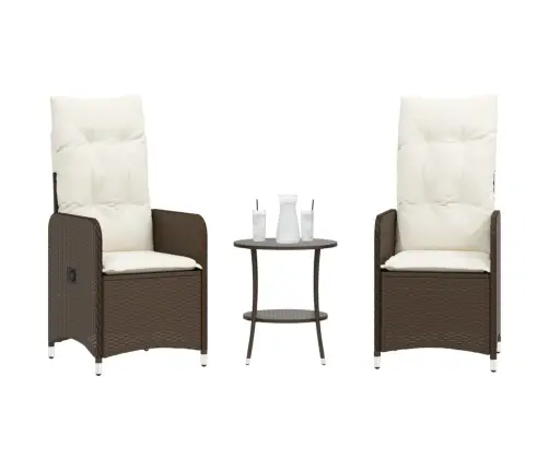 Dārza Krēsli, 2 Gab., Ar Galdu, Brūna Pe Rotangpalma Vidaxl