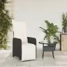 Atgāžams Dārza Krēsls Ar Matračiem, Melna Pe Rotangpalma Vidaxl