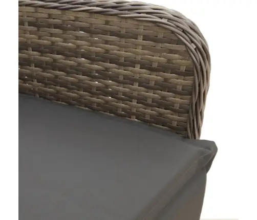 Atgāžams Dārza Krēsls Ar Matračiem, Pelēka Pe Rotangpalma Vidaxl