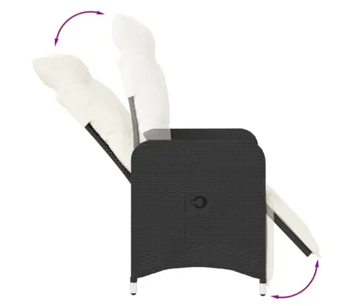 Atgāžami Dārza Krēsli, 2 Gab., Matrači, Melna Pe Rotangpalma Vidaxl