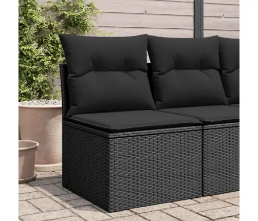 Dārza Dīvāns, Matrači, Bez Roku Balstiem, Melna Pe Rotangpalma Vidaxl