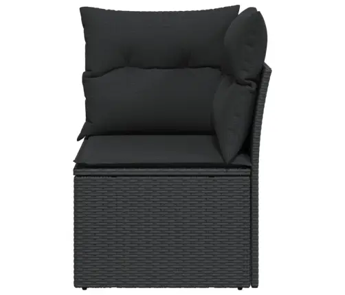 Dārza Stūra Dīvāns Ar Spilveniem, Melna Pe Rotangpalma Vidaxl