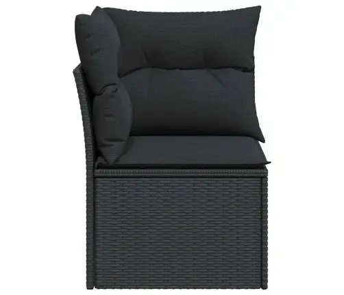 Dārza Stūra Dīvāns Ar Spilveniem, Melna Pe Rotangpalma Vidaxl