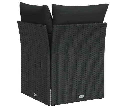 Dārza Stūra Dīvāns Ar Spilveniem, Melna Pe Rotangpalma Vidaxl