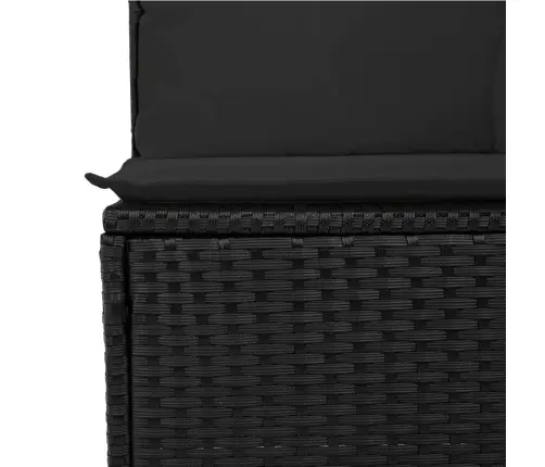 Sodo Sofa Su Pagalvėlėmis, Dvivietė, Juoda, Polirotangas