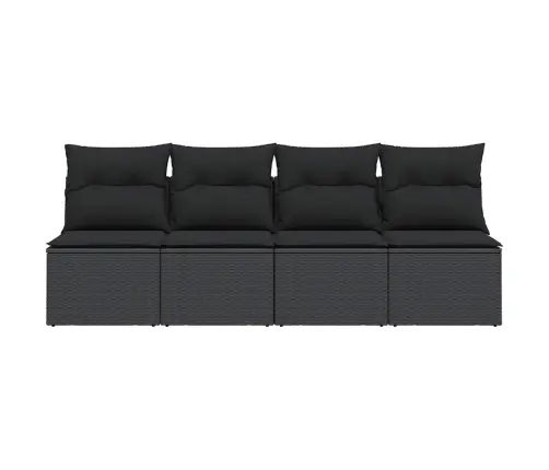 Četrvietīgs Dārza Dīvāns Ar Matračiem, Melna Pe Rotangpalma Vidaxl
