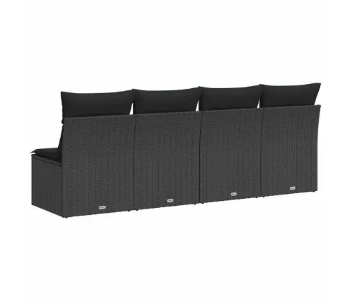 Četrvietīgs Dārza Dīvāns Ar Matračiem, Melna Pe Rotangpalma Vidaxl