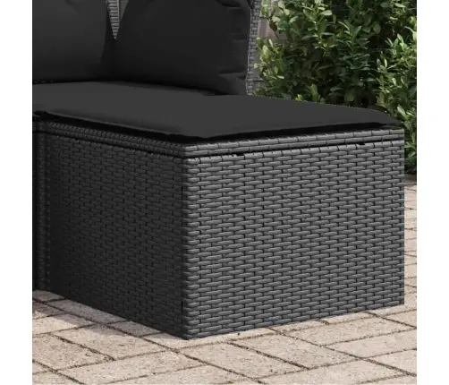 Dārza Soliņš Ar Matraci, Melna Pe Rotangpalma, 55X55X37 Cm Vidaxl