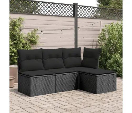 Dārza Soliņš Ar Matraci, Melna Pe Rotangpalma, 55X55X37 Cm Vidaxl