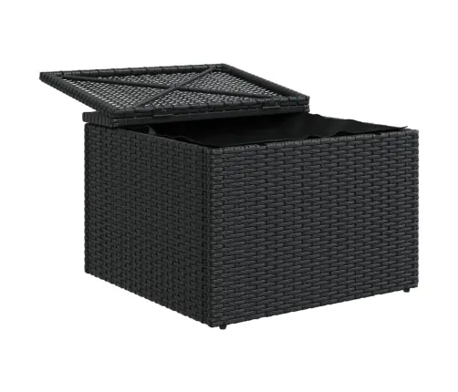 Dārza Soliņš Ar Matraci, Melna Pe Rotangpalma, 55X55X37 Cm Vidaxl