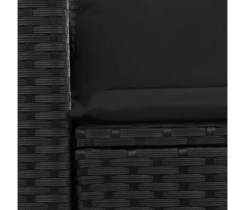 Divvietīgs Dārza Dīvāns Ar Matračiem, Melna Pe Rotangpalma Vidaxl