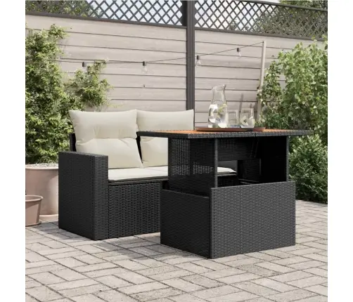 Dārza Galds, 100X55X73 Cm, Melna Pe Rotangpalma, Akācijas Koks Vidaxl