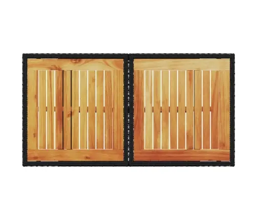 Dārza Galds, 100X55X73 Cm, Melna Pe Rotangpalma, Akācijas Koks Vidaxl