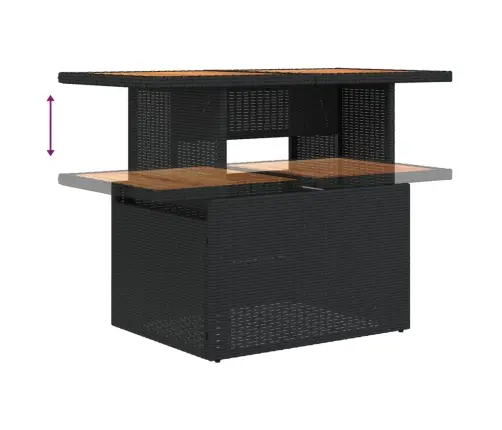 Dārza Galds, 100X55X73 Cm, Melna Pe Rotangpalma, Akācijas Koks Vidaxl