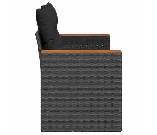 Divvietīgs Dārza Dīvāns Ar Matračiem, Melna Pe Rotangpalma Vidaxl