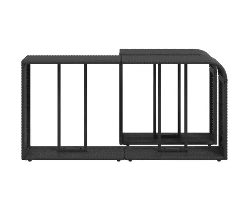 Plaukti, 2 Gab., Melna Pe Rotangpalma Vidaxl