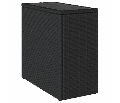 Aia Külglaud Klaasplaadiga, Must, 58 X 27,5 X 55 cm Polürotang