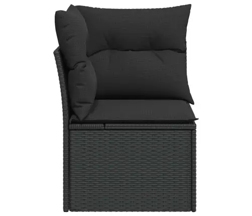 Dārza Stūra Dīvāns Ar Spilveniem, Melna Pe Rotangpalma Vidaxl