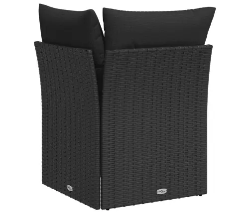 Dārza Stūra Dīvāns Ar Spilveniem, Melna Pe Rotangpalma Vidaxl