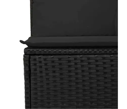 Trīsvietīgs Dārza Dīvāns Ar Matračiem, Melna Pe Rotangpalma Vidaxl