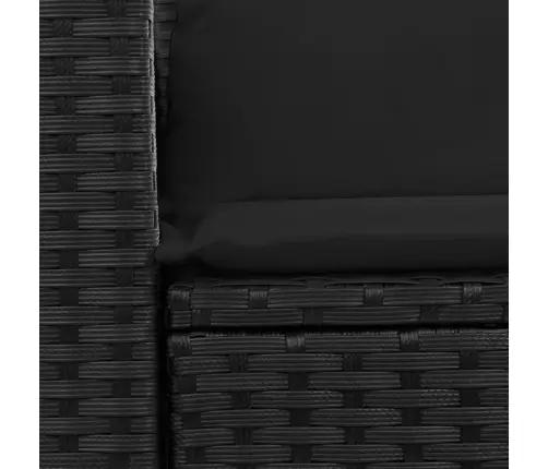Divvietīgs Dārza Dīvāns Ar Matračiem, Melna Pe Rotangpalma Vidaxl