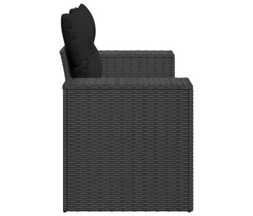 Divvietīgs Dārza Dīvāns Ar Matračiem, Melna Pe Rotangpalma Vidaxl