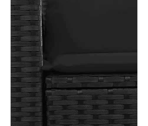 Divvietīgs Dārza Dīvāns Ar Matračiem, Melna Pe Rotangpalma Vidaxl