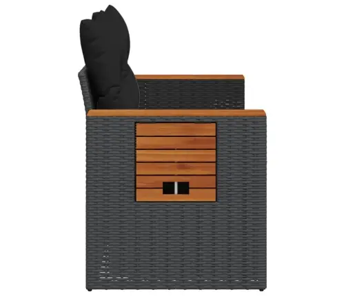 Divvietīgs Dārza Dīvāns Ar Matračiem, Melna Pe Rotangpalma Vidaxl