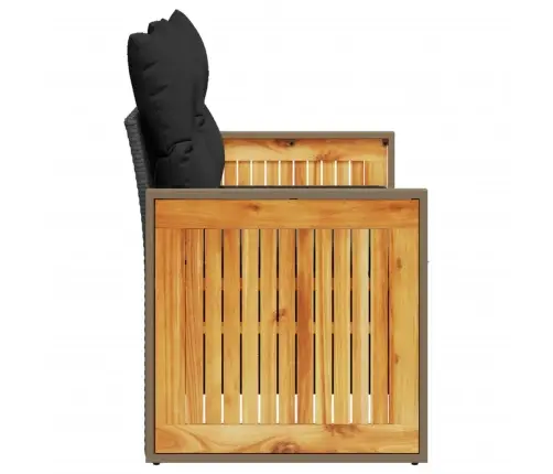 Divvietīgs Dārza Dīvāns Ar Matračiem, Melna Pe Rotangpalma Vidaxl