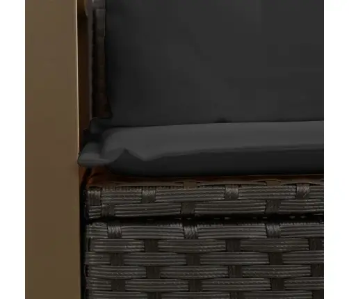 Divvietīgs Dārza Dīvāns Ar Matračiem, Melna Pe Rotangpalma Vidaxl