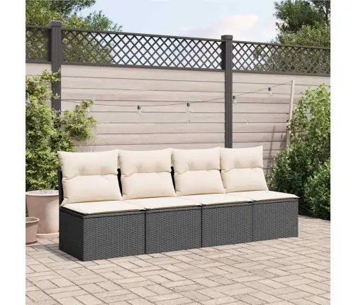 Četrvietīgs Dārza Dīvāns Ar Matračiem, Melna Pe Rotangpalma Vidaxl