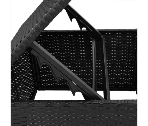 Dārza Soliņš Ar Matraci, Melna Pe Rotangpalma, 55X55X37 Cm Vidaxl