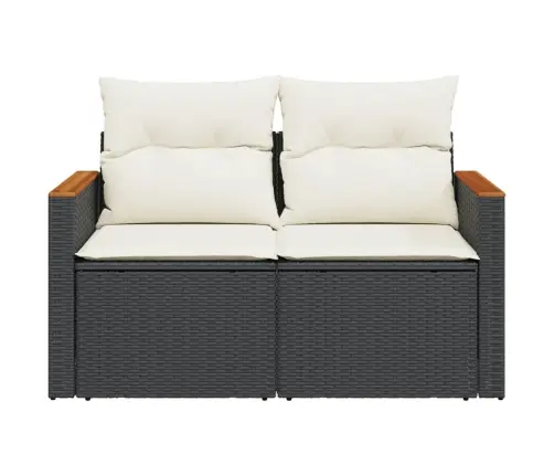 Divvietīgs Dārza Dīvāns Ar Matračiem, Melna Pe Rotangpalma Vidaxl