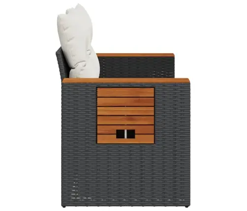 Divvietīgs Dārza Dīvāns Ar Matračiem, Melna Pe Rotangpalma Vidaxl