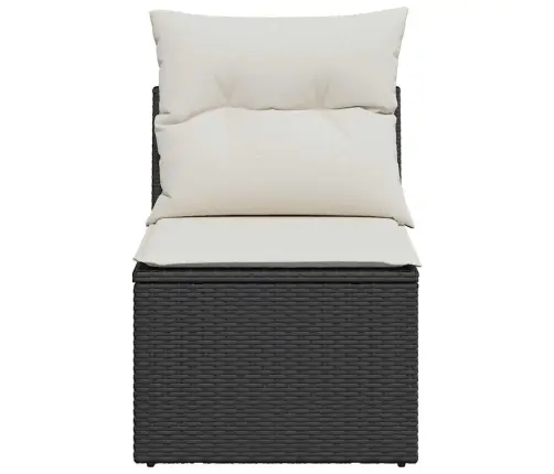 Sodo Kėdė Su Pagalvėlėmis, Juoda, Poliratanas, Be Porankių