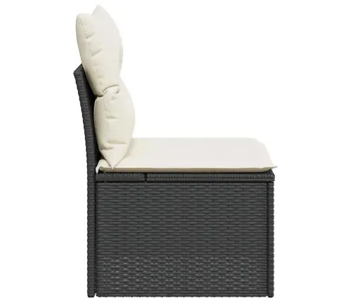 Sodo Kėdė Su Pagalvėlėmis, Juoda, Poliratanas, Be Porankių